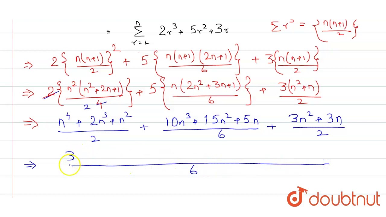If Sum R 1 N R R 1 2r 3 An 4 Bn 3 Cn 2 Dn E Then Youtube