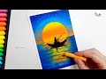 Relaxing Sunset Boat Scene | Easy Acrylic Tutorial