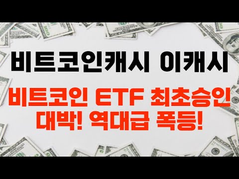 비트코인캐시 이캐시 비트코인 ETF 최초승인 대박 역대급 폭등 터진다 