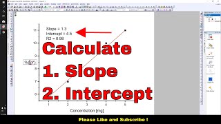 How to calculate Slope ( Gradient ) In Origin [ Origin Linear Fit ] screenshot 2