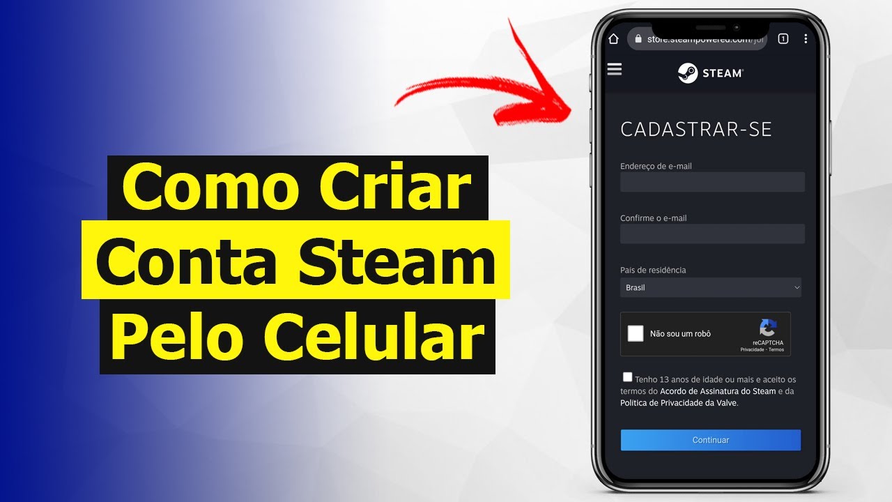 Como CRIAR uma CONTA na STEAM pelo CELULAR 2023! 