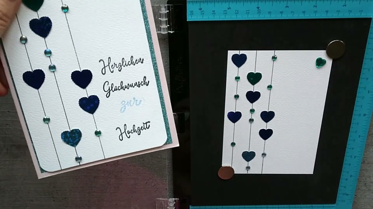 Einfache HOCHZEITKARTE gestalten - Schnelle Karte - DIY - Basteln mit Papier - Action Stanze