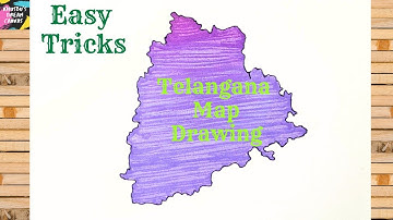 Telangana Map Drawing Step by Step | Easy Tutorial for Beginners