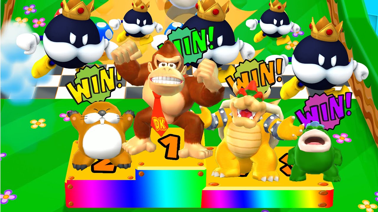 Mario Party 9 - Donkey Kong vs Bowser vs Spike vs Monty Mole #MarioGame