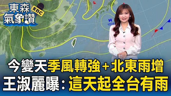 今變天「季風轉強+北東雨增」！王淑麗曝：這天起「全台有雨」｜20251217【淑麗氣象讚】