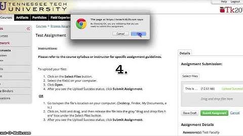 Tk20 Student: Completing an Assignment, Drag & Drop Method