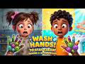 Wash Your Hands Song 🧼 | Bye Bye Germs 🦠 | Mimi Momo Rhymes | Kids Hygiene Song