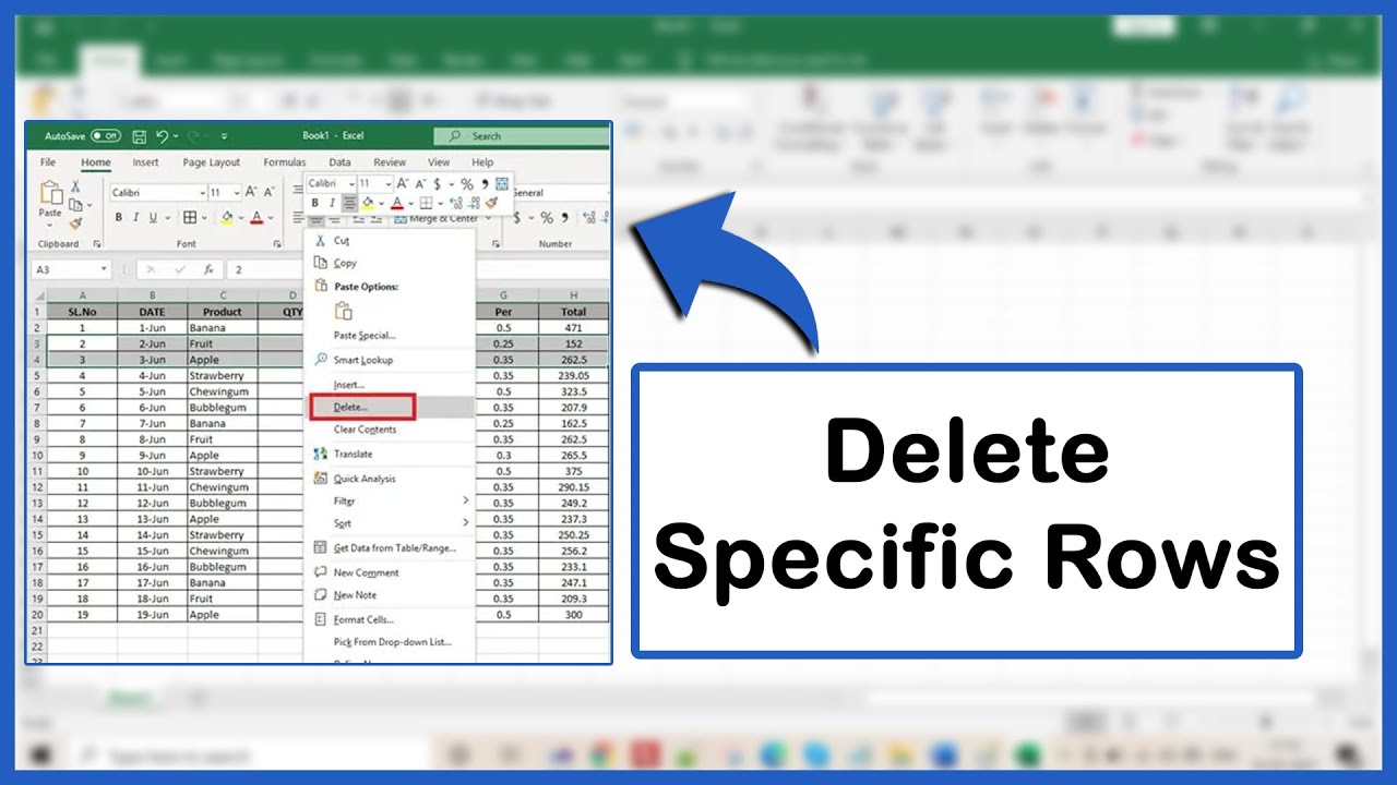 How To Delete Specific Rows In Excel (Delete Specific Rows) - YouTube