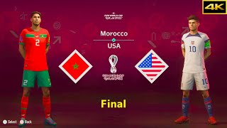 FIFA 23 | MOROCCO vs. USA | HAKIMI vs. PULISIC | FIFA WORLD CUP FINAL | [4K]