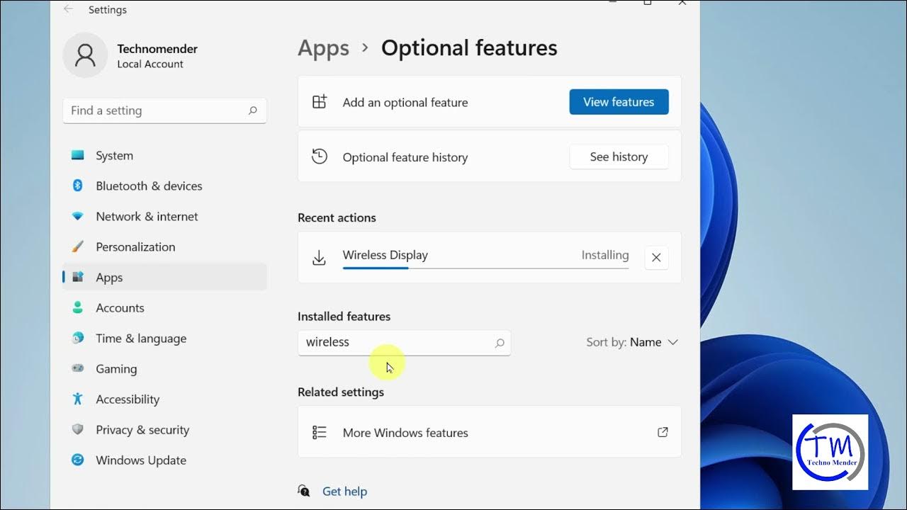 How to install uninstall wireless display feature in windows 11 youtube