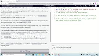 Tutorial 2 - difference between freecodecamp and browser console - freecodecamp