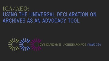 #IAW2024 - Using the Universal Declaration on Archives as an Advocacy Tool
