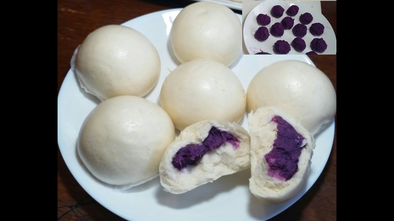 How To Make Steam Bun Stuffings Purples Taro Youtube Steamed Buns Taro Recipes Taro Bread Recipe