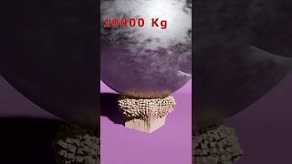 10000 Blocks vs 10000 kg Metal..... #3d #animation #asmr #blender #physics #relaxing