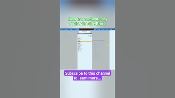 How to Deactivate any Vouher in Tally Prime #accounting #tallyprime #accountingsoftware #computer