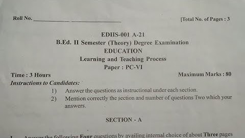B. ed Question Paper 2023-24. #kannadamediumchannel