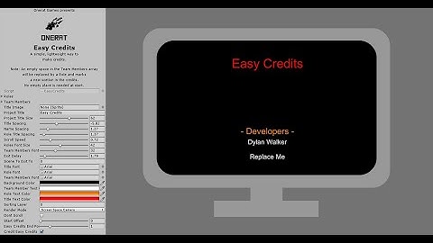 Easy Credits for Unity | Demo and Tutorial | Version 1 0
