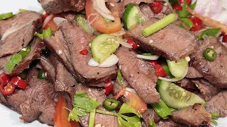 ยำเนื้อย่าง สุดยอดเมนูกับแกล้มทำกินเองง่ายๆ Grilled Beef Spicy Salad