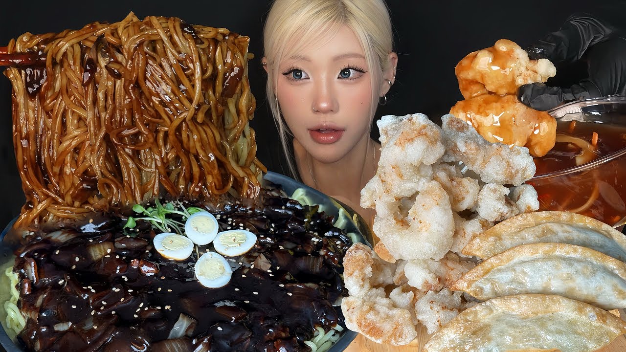 윤기좔좔 소스 듬~뿍 짜장면과 두툼~한 통등심 탕수육 먹방 BLACK BEAN NOODLES JJAJANGMYEON • SWEET & SOUR PORK MUKBANG ASMR