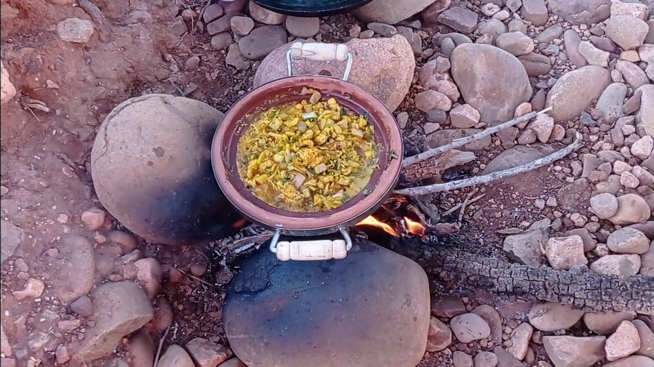 طبخ في الطبيعة 🥰خبز معمر  واتاي في البادية المغربية 🇲🇦🥰