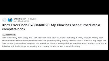 How To Fix Xbox Error Code 0x80a40020?