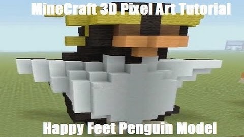 MineCraft 3D Pixel Art Tutorial - Happy Feet  Penguin Model
