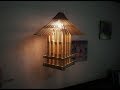 D.I.Y. Lamp from popsicle sticks & newspaper (Hanging)