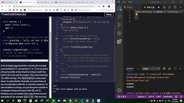 freeCodeCamp, Create Strings using Template Literals