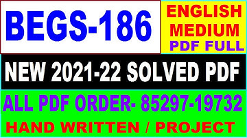 begs 186 solved assignment 2021-22 / begs 186 solved assignment in English / ignou begs 186