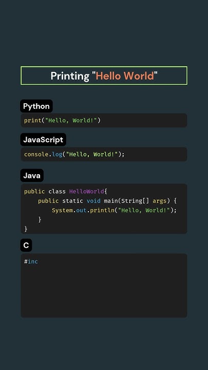 How to Write Hello World in 4 Programming Languages FAST? - YouTube