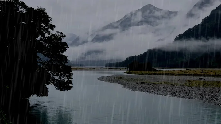 Gentle Rain to Sleep Well. Rain in Misty Mountains...