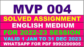 mvp 4 solved assignment 2022-23 | mvp 4 solved assignment in english 2022-2023 | mvp 4 2023