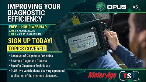 FREE WEBCAST - "Improving Your Diagnostic Efficiency"
