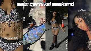 crazy miami carnival vlog | diy costume, 3 parties, grwm's, j'ouvert + parade