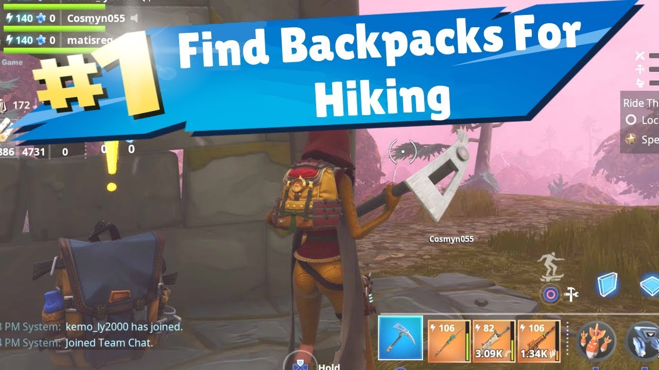 Find Backpacks for Hiking Save the World Lurk Free Zone Fortnite YouTube