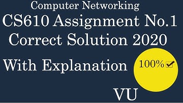 CS610 Assignment 1 Solution 2020 wit Explanation (Computer networking)
