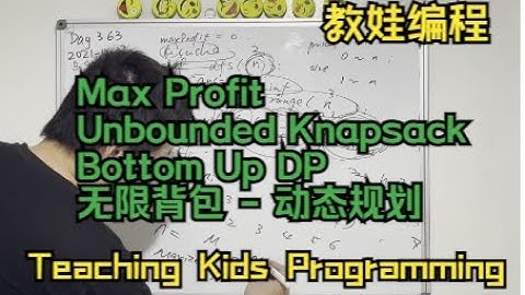 Day 363 - Teaching Kids Programming - Max Profit of Rod Cutting (Unbounded Knapsack) by Bottom Up DP
