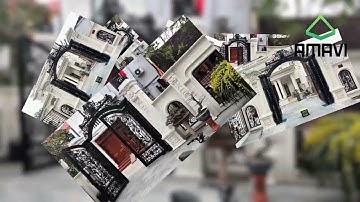 Mẫu cổng sắt mỹ thuật 2 cánh tự động - Motor Âm Sàn AMAVI 24V