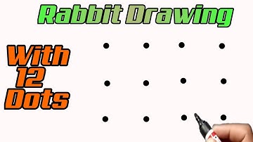 How to draw a beautiful rabbit with 12 dots | Rabbit drawing easy simple | Easy rabbit drawing