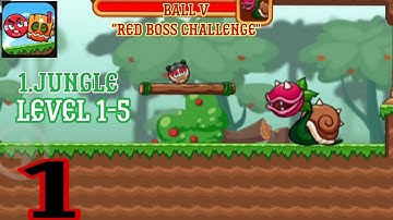 Ball V: Red Boss Challenge walkthrough level 1-5 "Jungle" #1