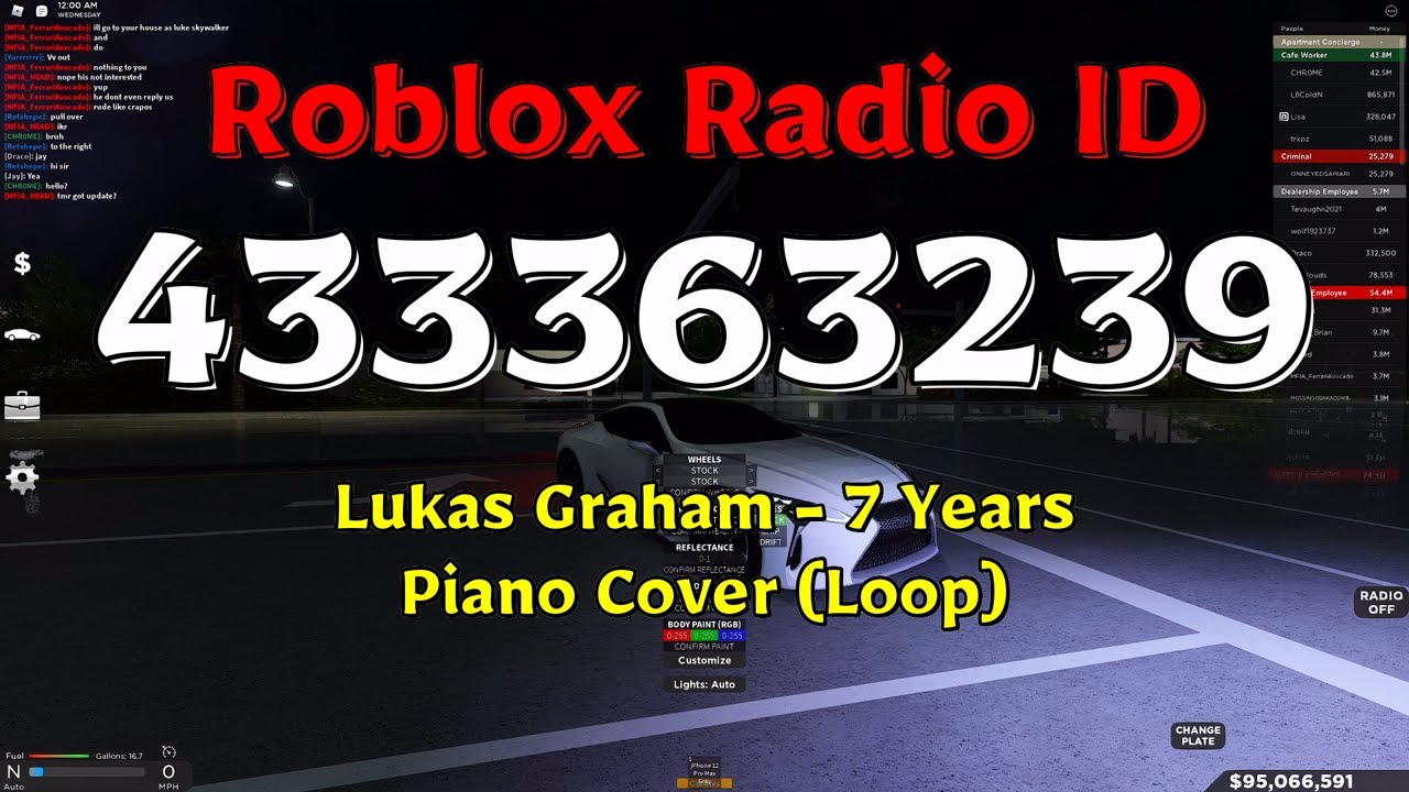 Lukas Graham 7 Years Piano Cover Loop Roblox ID YouTube 