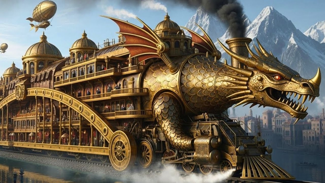 Los Trenes Más Imposibles Jamás Construidos | Vehículos Steampunk Épicos (Ep 01) |  Art Con IA