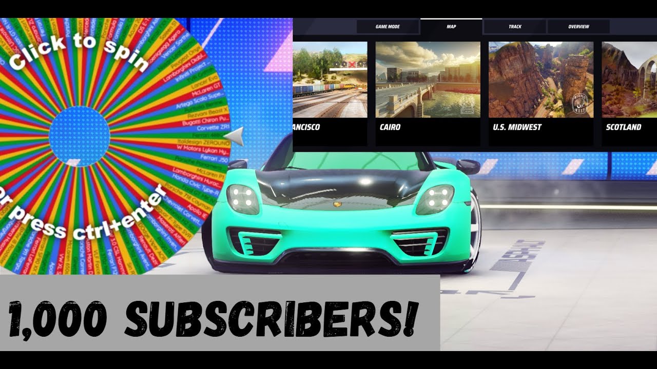 Private Lobbies With Subscribers, But The Wheel Decides The Car AND Track?! (1K Subs Special!)