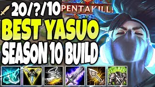 *PENTA KILL* BE A YASUO MAIN 🔥 Best Yasuo Season 10 Build Runes & Items - LoL Yasuo Guide Gameplay