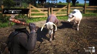 Realistic hunting of animals in a farm