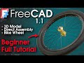 FreeCAD 1.1 : Beginner Full Tutorial : Bike Wheel (3D model & Assembly) thumbnail