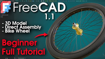 FreeCAD 1.1 : Beginner Full Tutorial : Bike Wheel (3D model & Assembly)