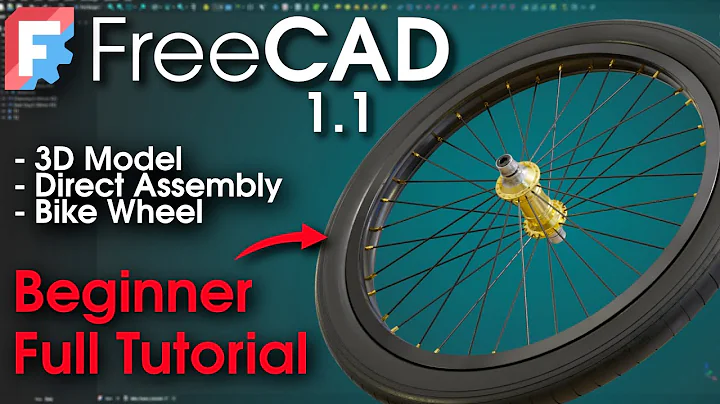 FreeCAD 1.1 : Beginner Full Tutorial : Bike Wheel (3D model & Assembly)