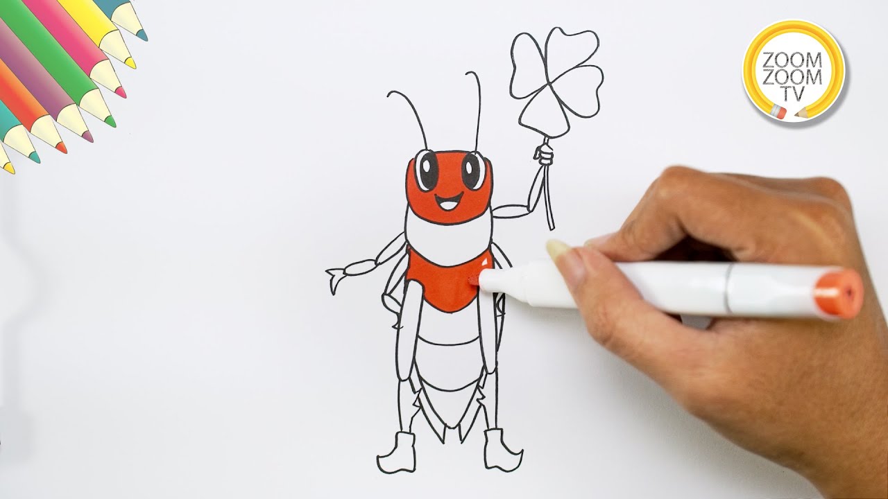 Hướng Dẫn Cách Vẽ Dế Mèn, Vẽ Con Dế - How To Draw A Cricket | Zoom Zoom Tv  - Youtube