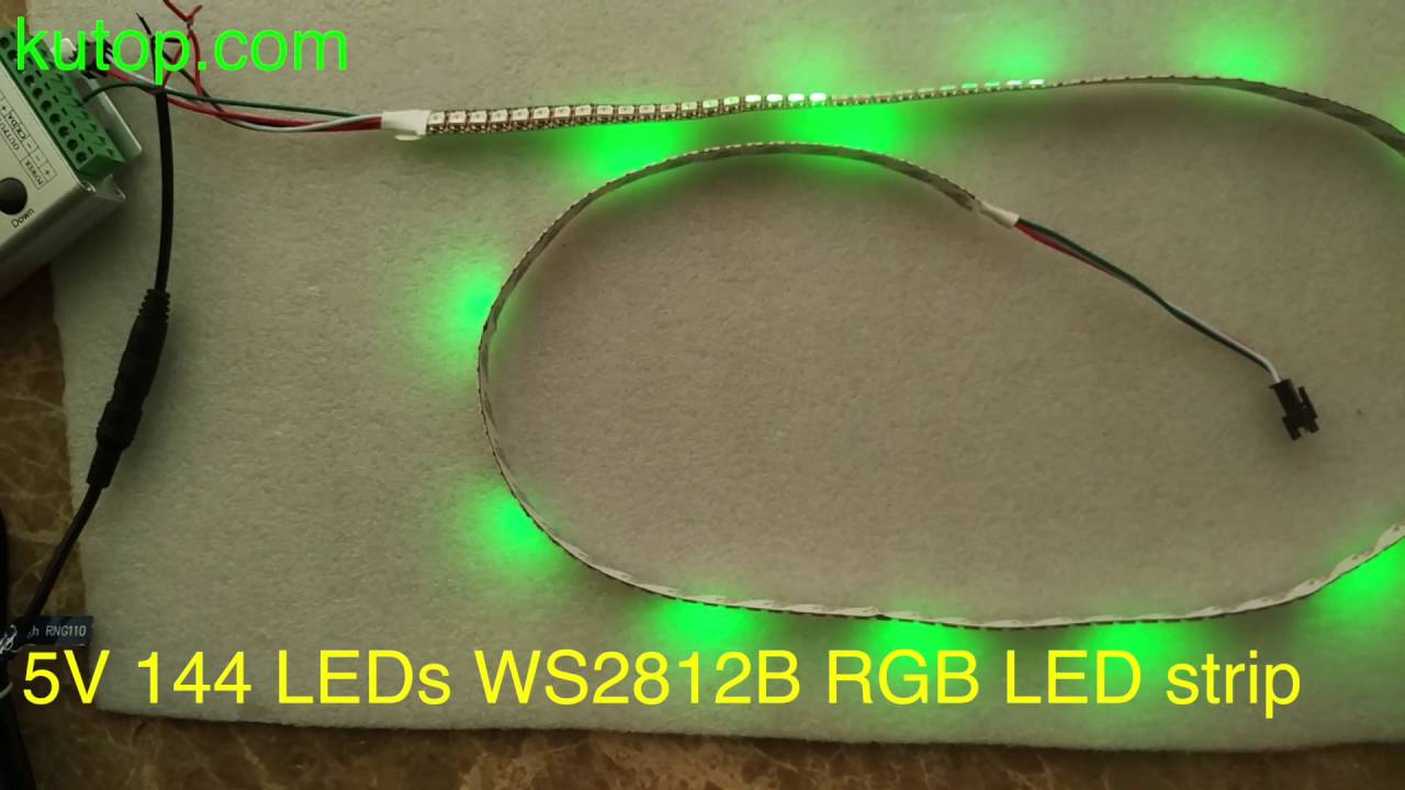5V 144 LEDs WS2812B RGB 5050 LED strip - kutop.com - YouTube